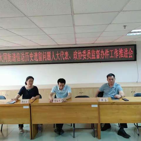 大同街道召开历史遗留问题信访事项人大代表、政协委员监督办件工作推进会