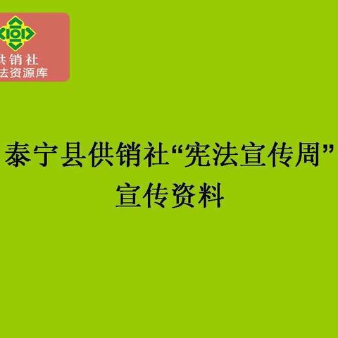 泰宁县供销社12.4宪法宣传