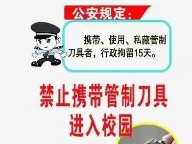 西咸新区秦汉正阳白庙中学关于“禁止携带管制刀具及其它危险违禁品进校园”告家长书