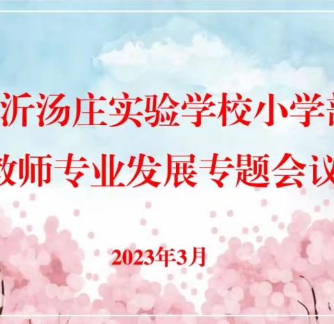 聚焦教师队伍建设 提升教师专业素养——临沂汤庄实验学校小学部教师专业发展专题会议