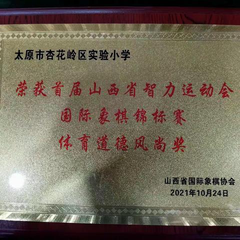 太原市杏花岭区实验小学学生在参加山西省首届智力运动会国际象棋等级比赛中，顽强拼搏，敢打敢拼，取得佳绩