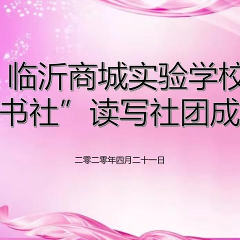 临沂商城实验学校【洞见•文学苑】读书随记