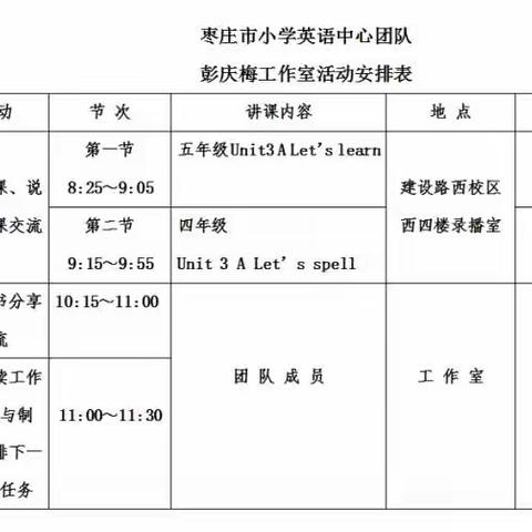 共融、共研、共享、共进——枣庄市小学英语中心团队彭庆梅工作室开展集体教研活动