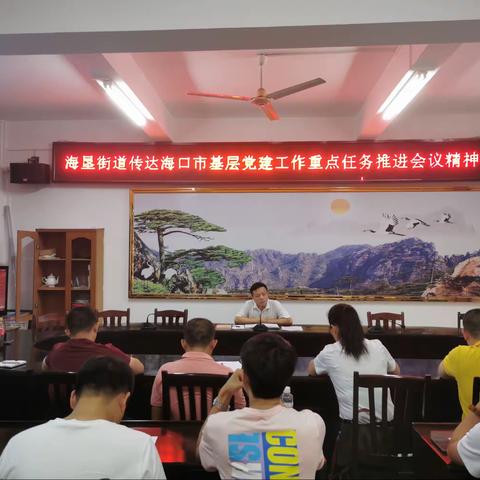 海垦街道传达学习海口市基层党建工作重点任务推进会议精神