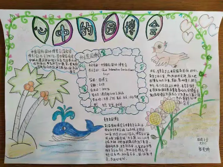 双岭小学"我心中的园博会"手抄报评比活动