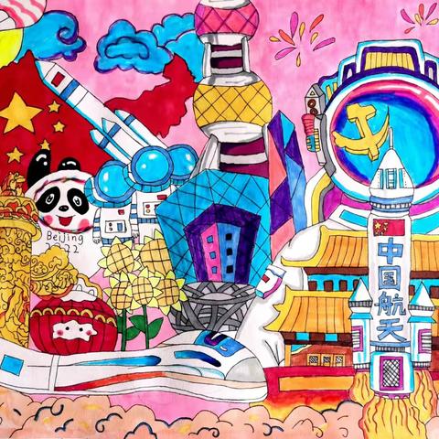 榆中县兴隆学校“喜迎二十大 奋进新征程 永远跟党走”主题绘画展