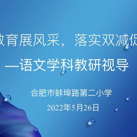 活力教育展风采，落实双减促发展——语文学科教研视导