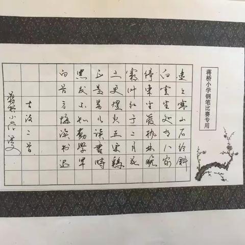 蒋桥小学教师练字