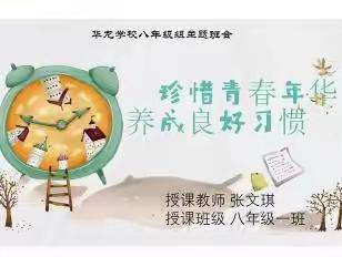 珍惜青春年华，养成良好习惯——华龙学校八年级主题班会