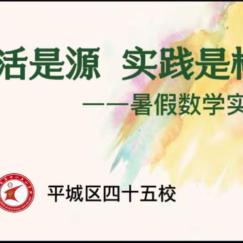 生活是源 实践是根——记平城区四十五校暑假数学实践活动