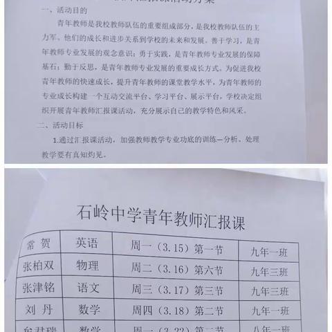 石岭镇中学校 青年教师汇报课