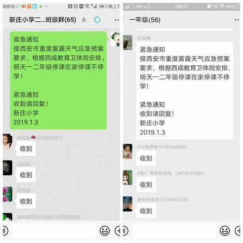 沣西新城马王街道新庄小学启动应急响应停课不停学
