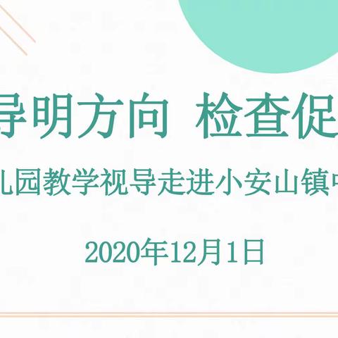 视导明方向 检查促提升 —— 梁山县幼儿园教学视导走进 小安山镇中心幼儿园