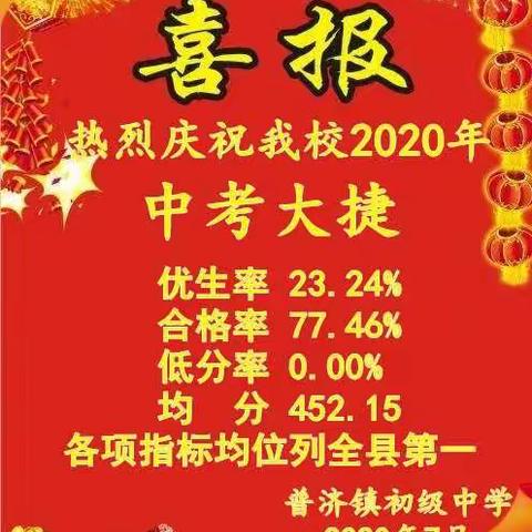 普济镇初级中学2020年中考再创佳绩