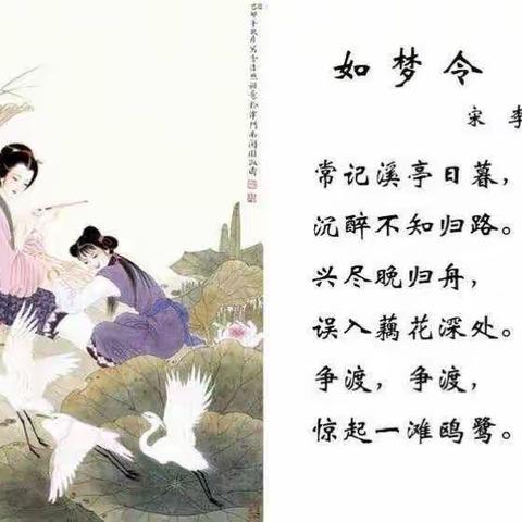 《如梦令●常记溪亭日暮》