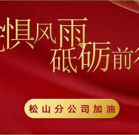 松山分公司全力做好旺季冲刺决战