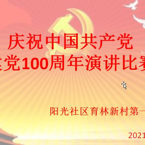 不忘初心、牢记使命，喜迎建党100周年，中共阳光社区育林第一支部演讲比赛