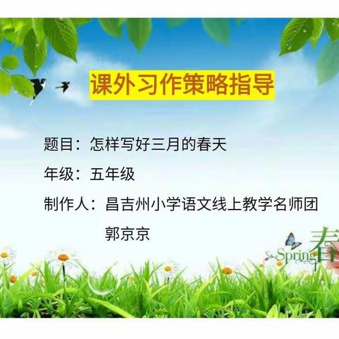 课外习作策略指导