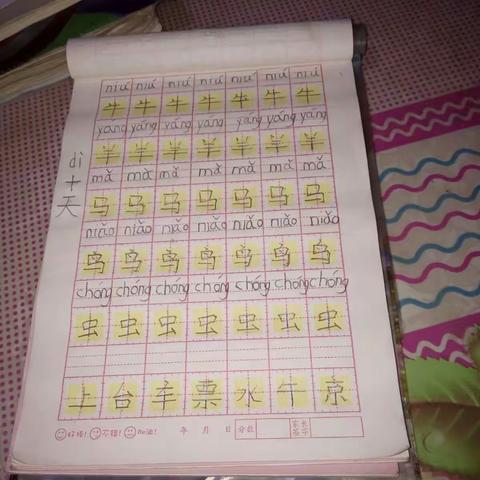 字一天比一天有进步