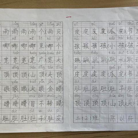 我是小小书法家——二年级的第一次练字作品展览