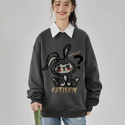 梵叙女装-AIRONG,加绒卫衣，这世界跟我们挺搭的~