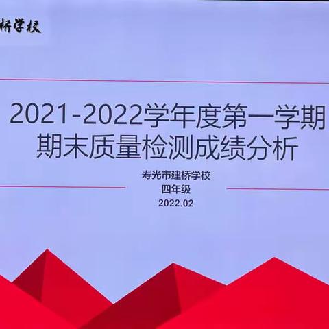 质量分析明方向 凝心聚力促提升 —建桥学校四年级期末检测质量分析会