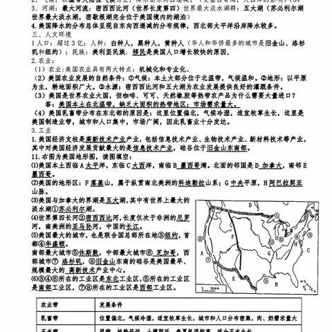 七年级下地理