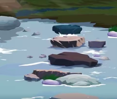 随堂小练笔之老人搭搭石