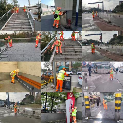 周三开展“大冲洗大擦洗大清理”活动  提升辖区环境卫生