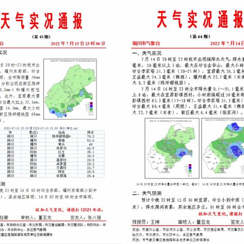 铜川市气象局全力做好14-15日降水天气气象服务