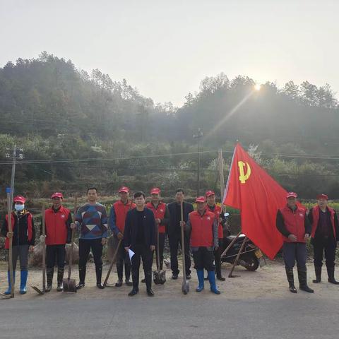 党旗飘扬学雷锋，春修水利助生产