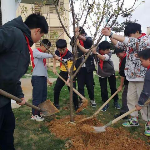 爱绿护绿·人人有责——雅畈小学2021植树节活动