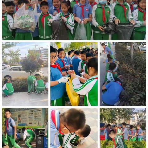 “红领巾志愿者为文明城市出一份力”——榆林高新区第六小学五年级全体同学活动纪实