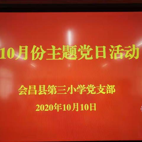 第三小学党支部开展10月份主题党日活动