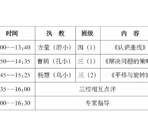 潜心课堂齐交流，凝心聚力共教研
——记游小、孔小、乌小数学联谊活动