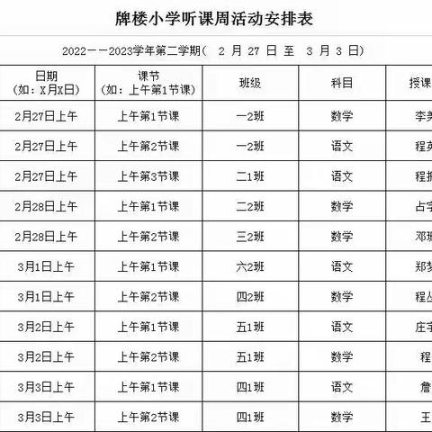 深入课堂，以听促教——礼林镇牌楼小学开学听课周活动