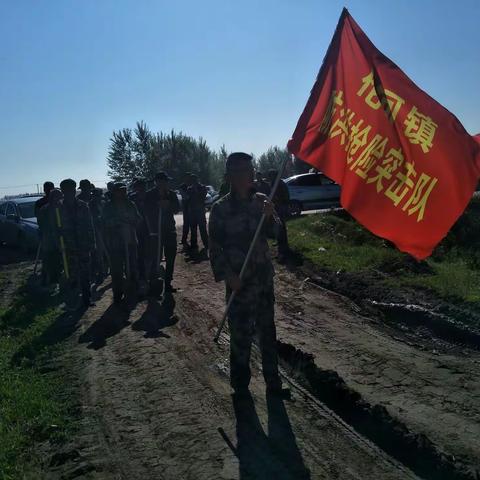 伦河镇抗洪抢险应急演练暨维修加固险工弱段