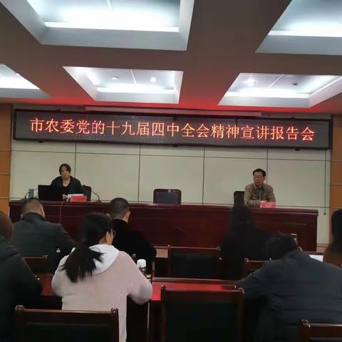 农委召开学习贯彻十九届四中全会精神宣讲会