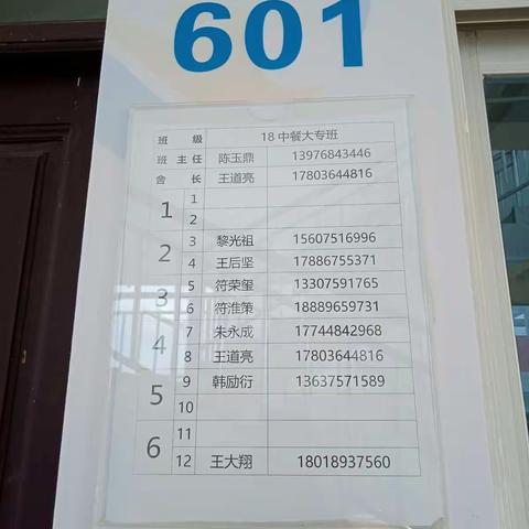 情况反馈:18中餐大专班，2601和2602宿舍连续两天得优！班主任陈玉鼎。