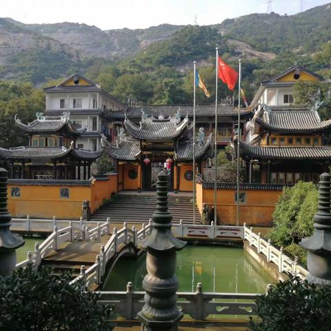 2018.9.9温州永强天柱寺，瑶溪旁边，大罗山。