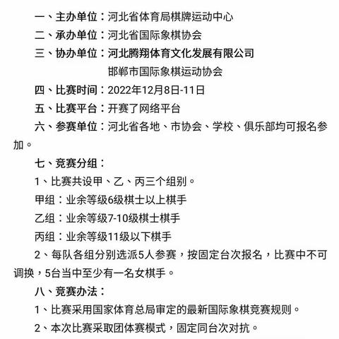 武安市体校国际象棋代表队在河北省网络赛中获甲组团体冠军，乙组团体亚军