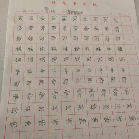 郭家鹏八月份练字美篇