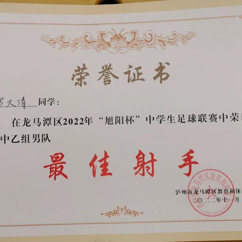 泸州市龙马潭区2022年中学生足球比赛记
