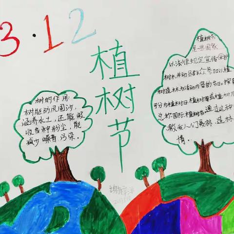 植树节——让绿色永驻                 湘潭子敬小学2013班