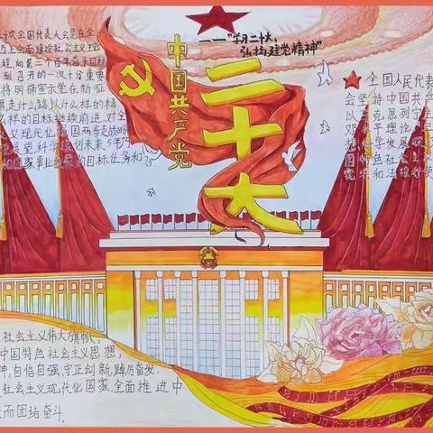 “学习二十大，弘扬建党精神”—海南昌茂花园学校高中部开展主题手抄报评比活动