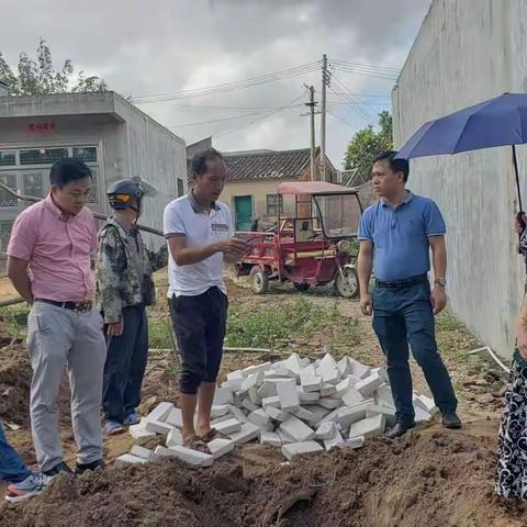 中和镇纪委现场查看水井村委会道路建设项目的情况