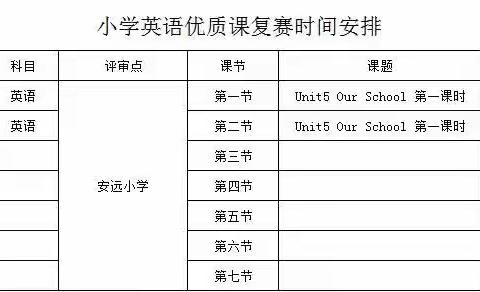 课堂竞技展风采，思维碰撞促成长—安远学区英语、道法优质课复赛活动