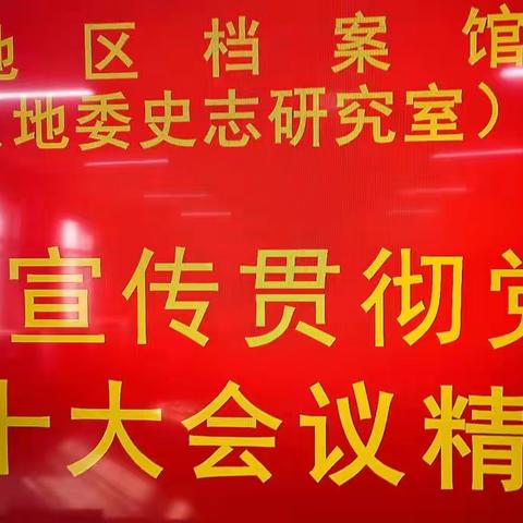 地区档案馆学习宣传贯彻党的二十大精神