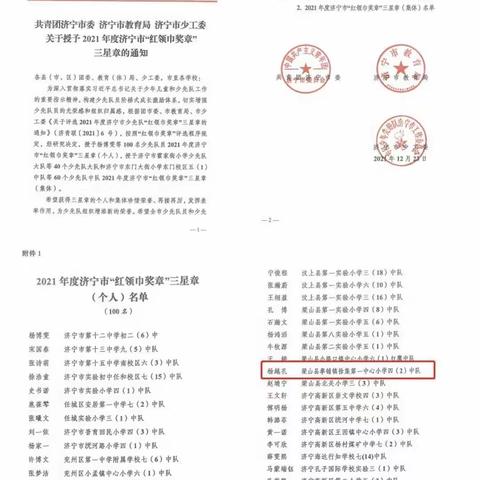 热烈祝贺我校杨越孔同学荣获红领巾奖章个人“三星章”