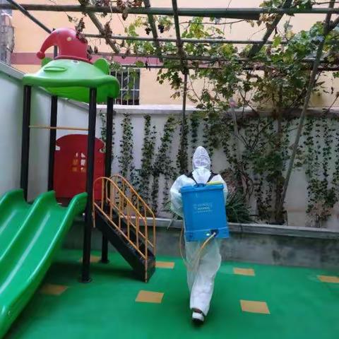 石阏子阳光幼儿园开学前疫情消杀大排查